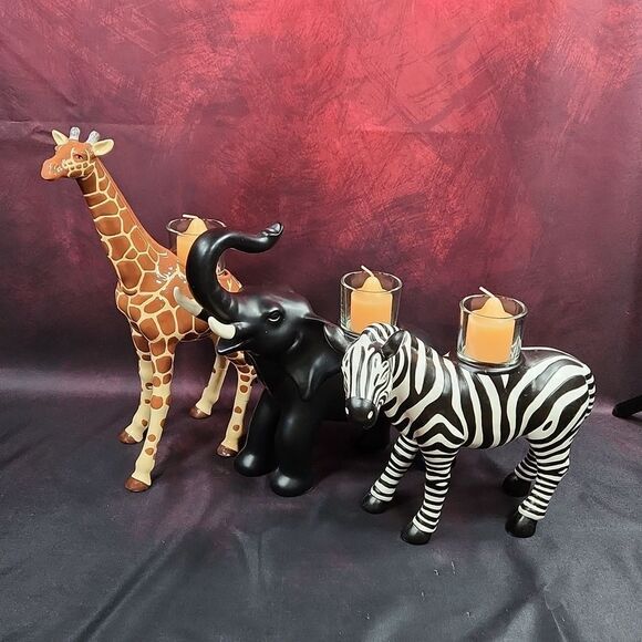 💜PartyLite Black Trumpeting Elephant Tealight/Votive Candle Holder - Picture 4 of 15